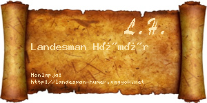 Landesman Hümér névjegykártya